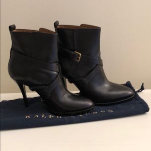 Ralph Lauren Purple Label Black Ankle Boots